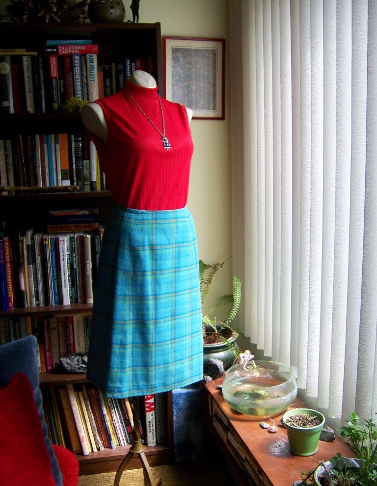 Kitty Goes to College vintage plaid wool preppy skirt