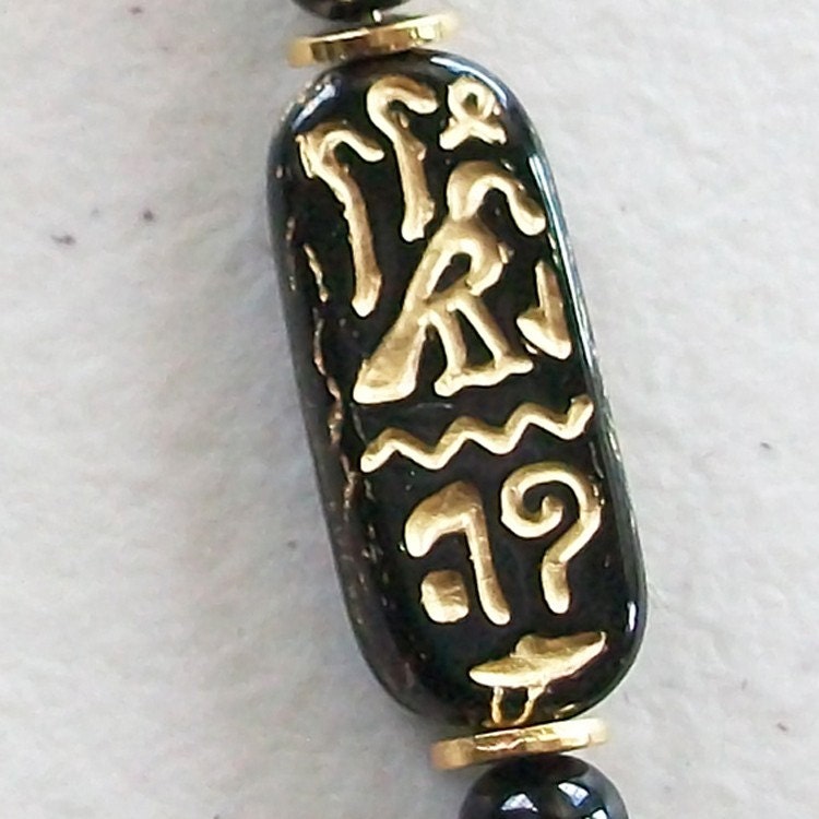 Black Egyptian Cartouche Earrings, fashion jewelry