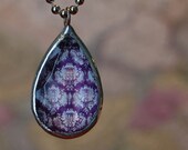 Vintage Chandelier Crystal Necklace with Purple Inset