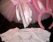 Easter Bunny Boutique Bling Tutu Set--Free Rabbit Ears-Portrait Perfect
