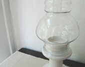 Vintage English White Ceramic Glass Candle Centerpiece