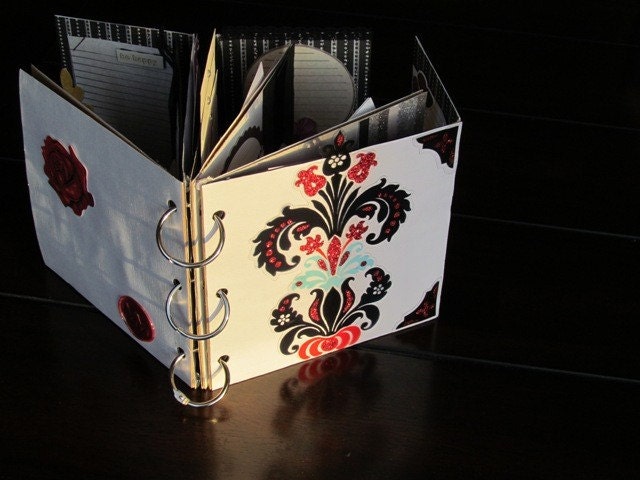Fancy Themed Art Scrapbook Photo Album, Memory Keeper and Journal--Add your memories, photos, notes, tokens and souvenirs