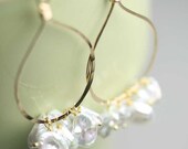 Pearl Earring Rounded Gold Fill Teardrop Keshi