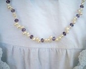 Simple Pearl and Crystal Necklace