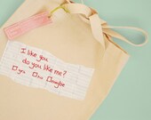 SALE - I Like You Canvas Market Tote