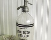 Vintage Seltzer Bottle with Label by avintageobsession on etsy