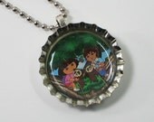 Bottlecap Necklace - Dora and Diego