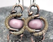 Lilac Drops, Mixed Metal, Shade Amethyst, and Lampwork earrings, ThePurpleLilyDesigns