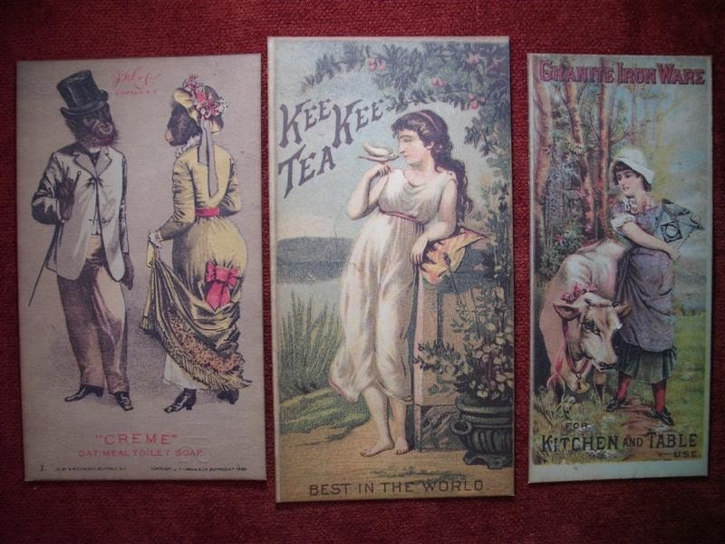 Grouping Of 3 Victorian Style Advertising Trade Cards