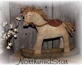 Primitive Rocking Horse Folk Art Doll Shelf Sitter