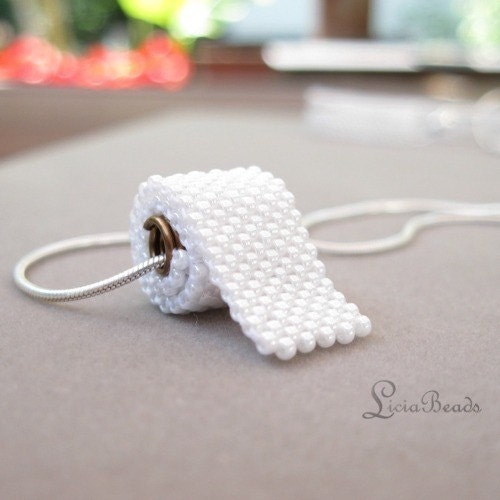Toilet Paper on your neck, sterling silver loo roll necklace, allow one week before shipping, made to order