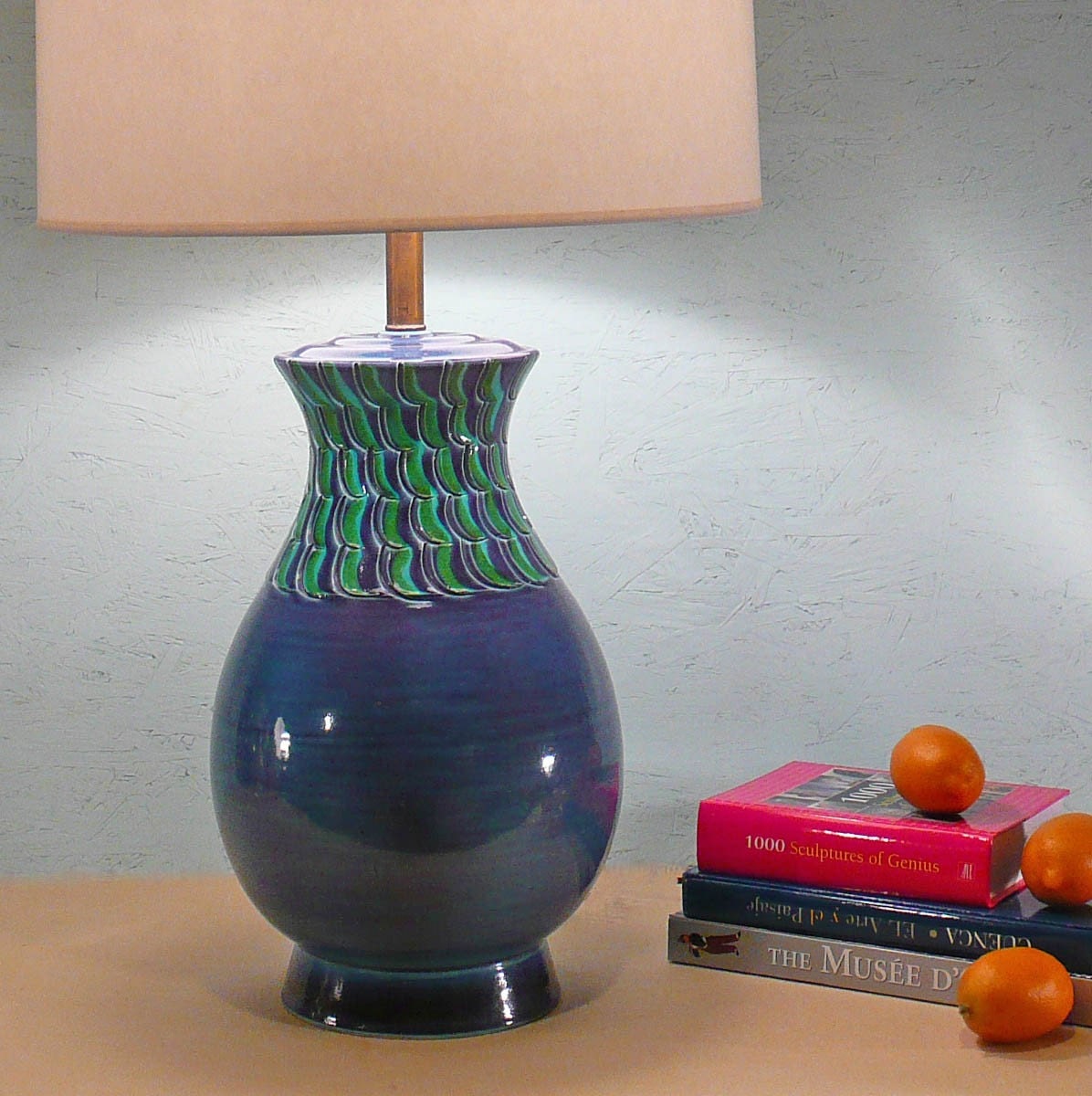 Vintage Blue Table Lamp - Bitossi for Raymor