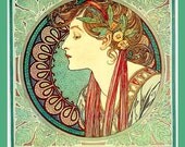 Art Nouveau Woman Large Refrigerator Magnet - FREE US SHIPPING