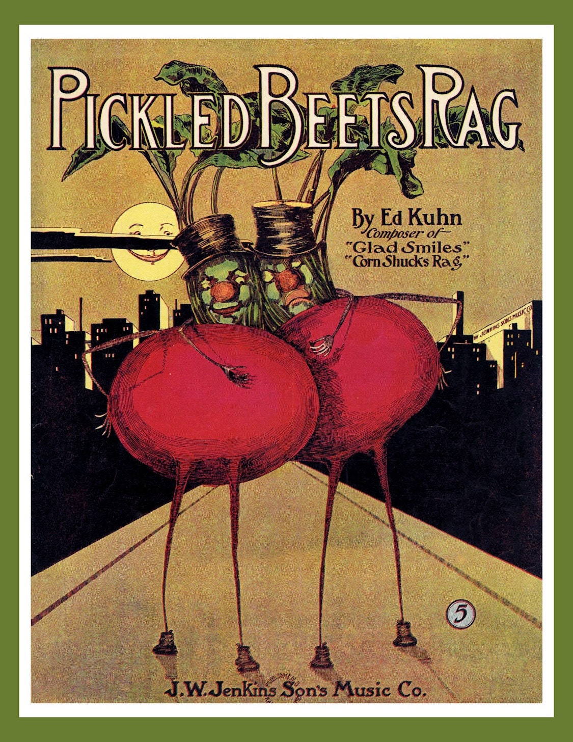 Pickled Beets Rag Label Refrigerator Magnet