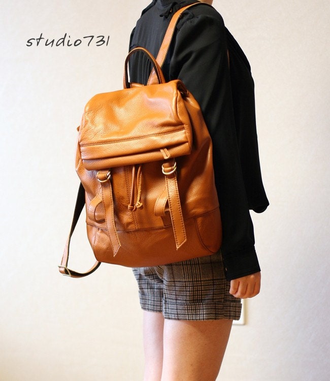 Supple Leather Backpack - Tan Brown