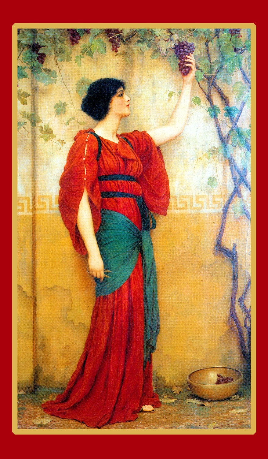Art Nouveau Woman and Grapes Large Refrigerator Magnet -  FREE US SHIPPING