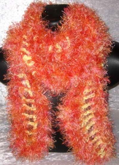 Apricot & Lemon Scarf with Matching Hat