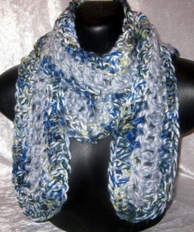 Mottled Blue/Green & Grey Unisex Scarf