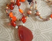 HALF PRICE SALE Drops of Sunshine Necklace // Carnelian Stone