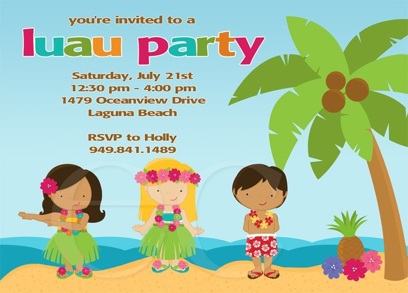 Kids Luau Birthday Party Invitation Il_170x135