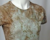 Quiet Vines Reverse Echo Bamboo Tee in Aqua Mist and Stone (medium)