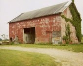 red michigan barn polaroid, 10x10 print