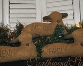 Primitive Lamb Sheep Ornies Bowl Fillers Doll Shelf Sitter