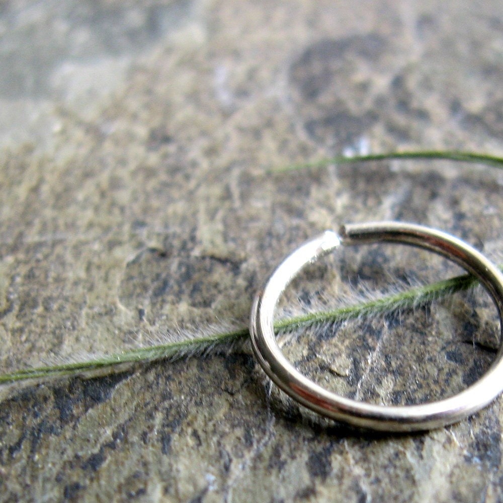 22g or 20g custom endless hoop-- recycled sterling silver or niobium- nose ring or single-- handmade by thebeadedlily on etsy