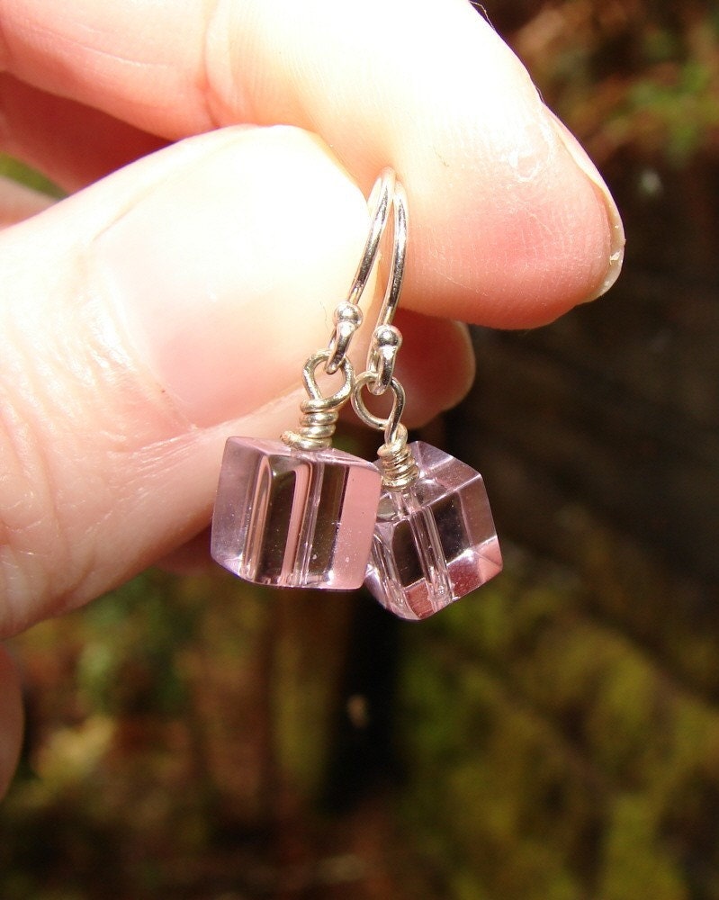 Iced Pink Lemonade Drop Earrings