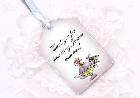 Favor , Gift Tag, Wedding, Bridal, Baby Shower, Birthday, Anniversary, Tea Pot, Tea Cup, Lavender, Lilac, Mauve, Personalized, Set of 12 Il_170x135