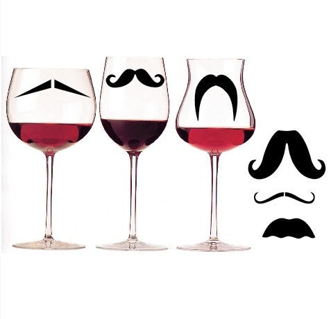 BUY any 2 and get 1 FREE - "Mustache Stikrz " - Fun Party Favors Geekery Decal 110G