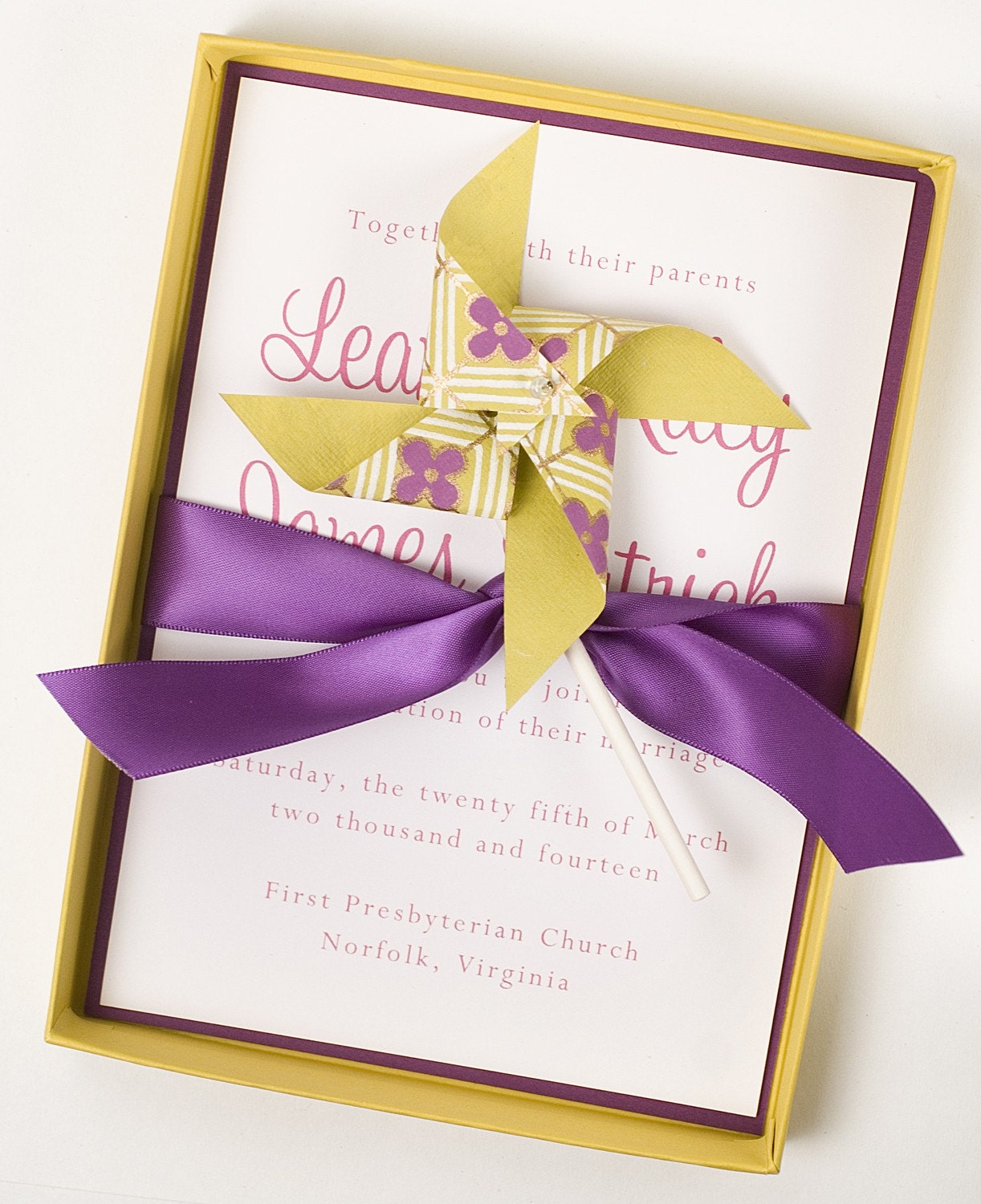 Luxury, Boxed, Classy Wedding Invitation - POMTIKI PINWHEEL