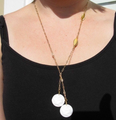 Double circle beaded chain necklace