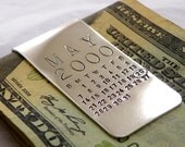 Money Clip - Mark Your Calendar - personalized sterling silver money clip