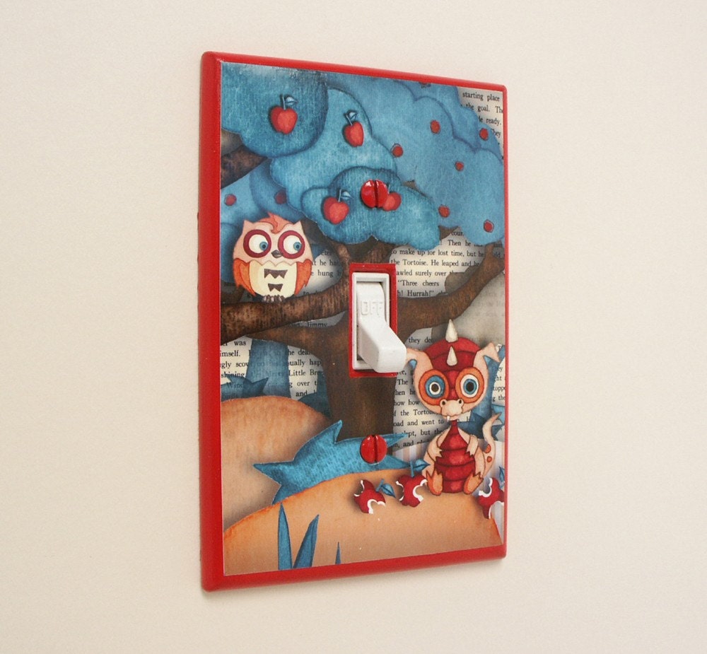 Light Switch Plate Cover Art Baby Dragon Nursery, Kids