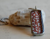 Coral Pattern Rectangle Bubble Glass Necklace