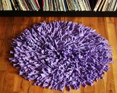 Recycled T-Shirt Rug in Lavender - Round
