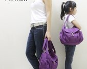 Mini CLASSIC by Kinies in Purple - Single Strap Tote / Cross Body Messenge