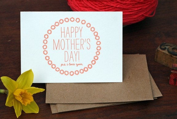 Happy Mothers Day - Hand Letterpressed single card