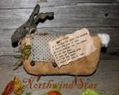 Primitive Rabbit Bunny Doll Ornie Tuck Folk Art