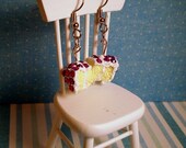 Fluffy Vanilla Cake Earrings with Swarovski Crystals