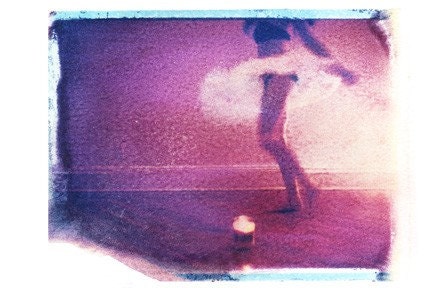 dancer-polaroid transfer-8x10 in 11x14 mat- signed by artist