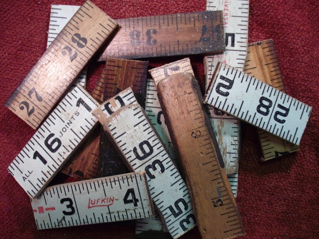 Vintage Folding Ruler Pieces - Bakers Dozen