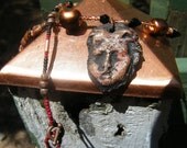 Raku Cupid Face Pendant Necklace