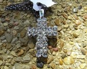 Silver Magnetic Rhinestone Cross