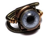 Steampunk Jewelry - RING - BLUE taxidermy glass eye