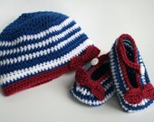 Crochet PATTERN French baby booties and beanie set (53)