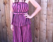 Vintage Pink Ruffle Tube Top Dress