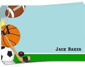 PRINTABLE - Personalized Sports Theme Notecards (Game Time)