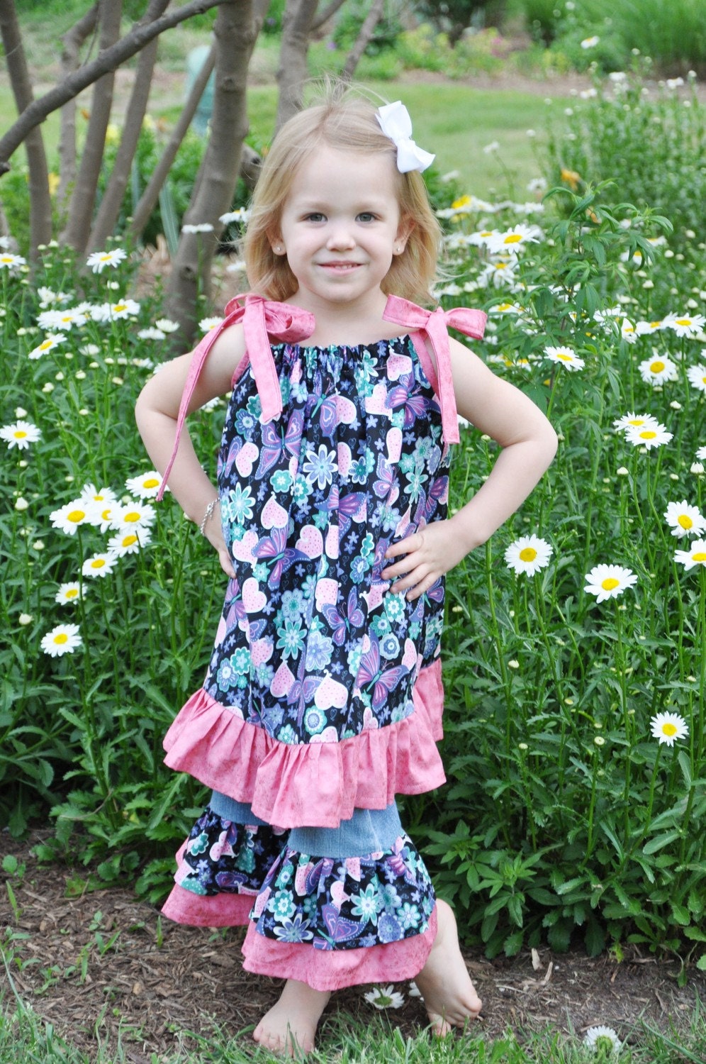 Custom BoutiqueGirls Print Pillowcase Top and Ruffle Pants